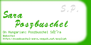 sara poszbuschel business card